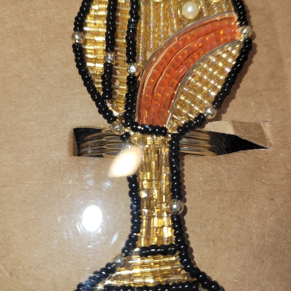 Napkin Rings Set of 4 Home Decor Cocktail Drinks Beaded New - Picture 4 of 4